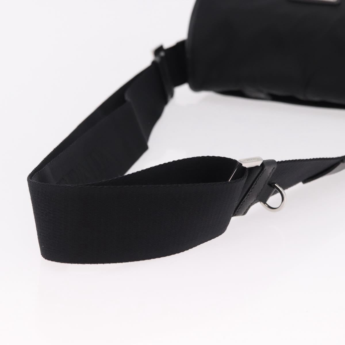 PRADA Shoulder Bag Nylon Black Silver Auth SW2637SAM