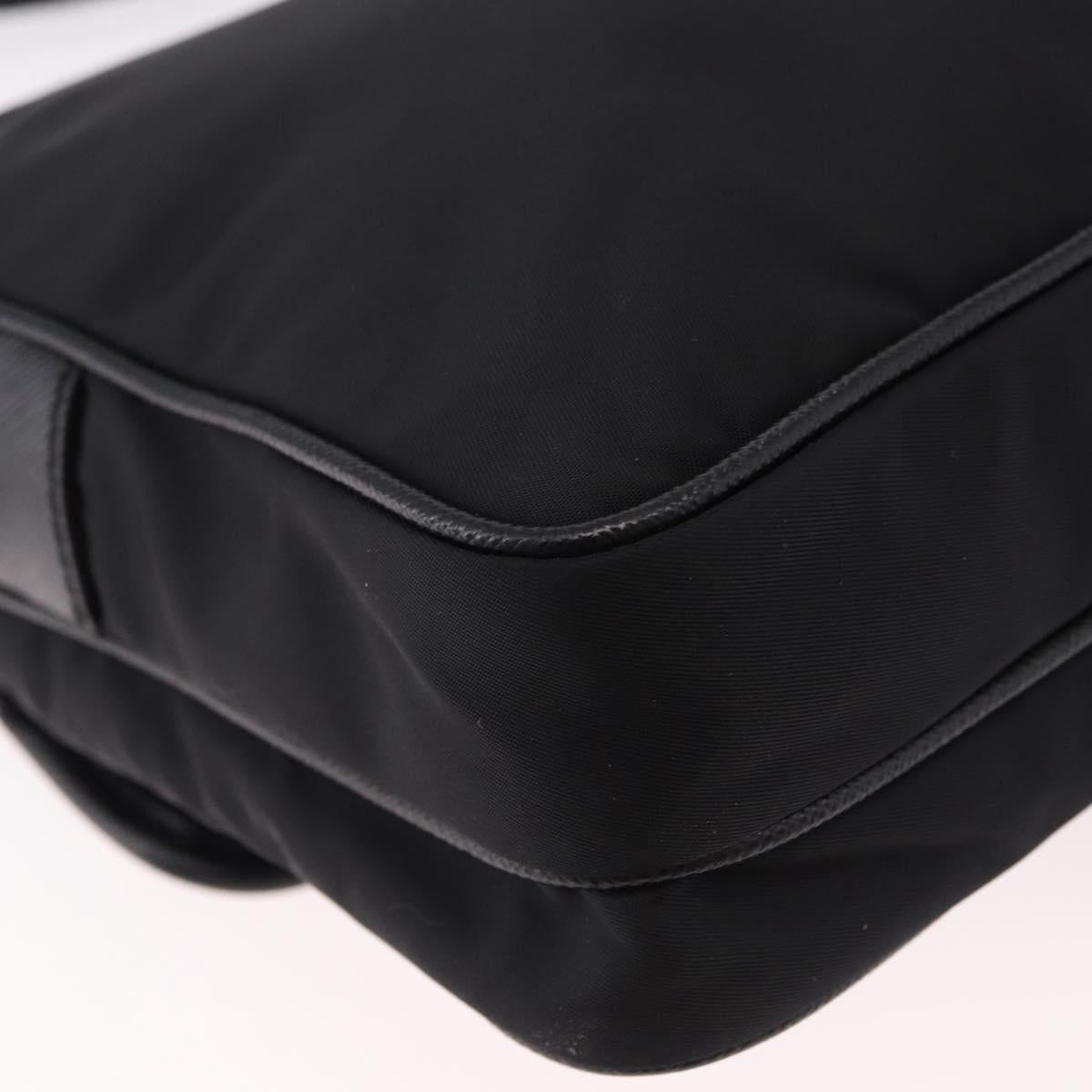 PRADA Shoulder Bag Nylon Black Silver Auth SW2639M
