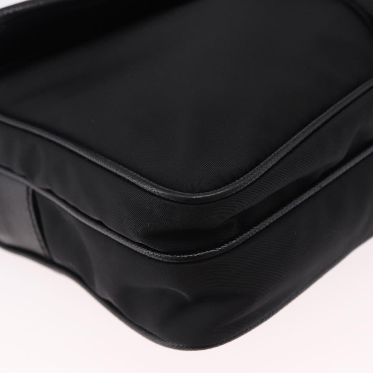 PRADA Shoulder Bag Nylon Black Silver Auth SW2639M