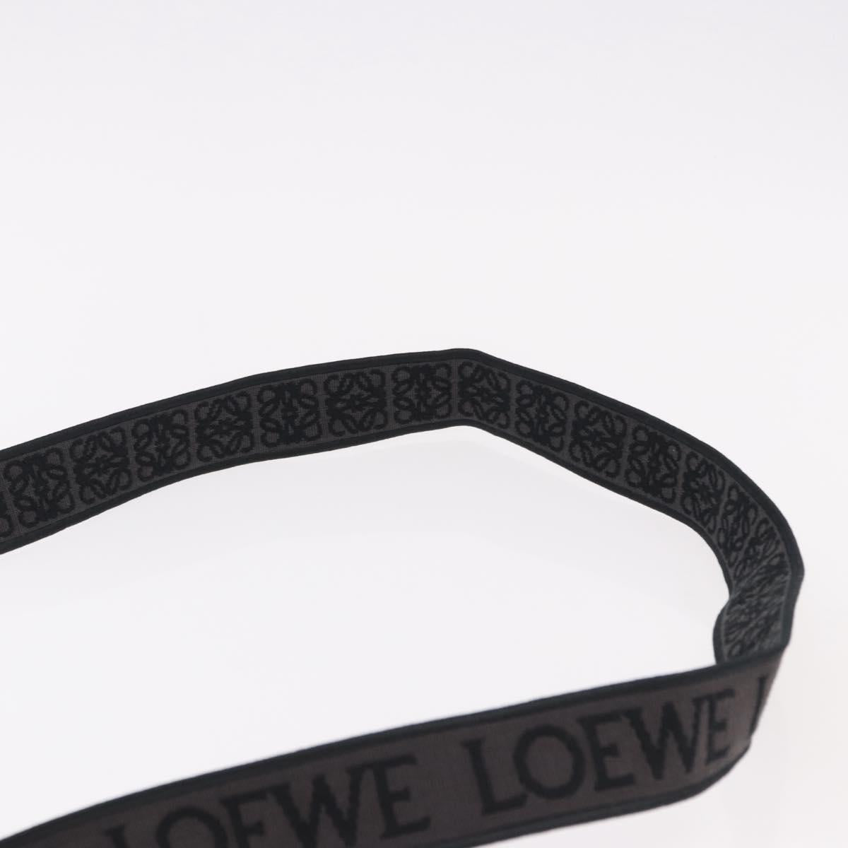 LOEWE Anton Sling Shoulder Bag Leather Black Silver Auth SW2640SM