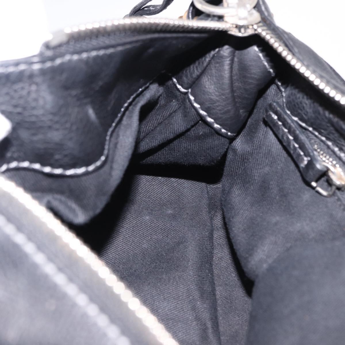 Chloe Paddington Hand Bag Leather Black Gold Auth SW2641M