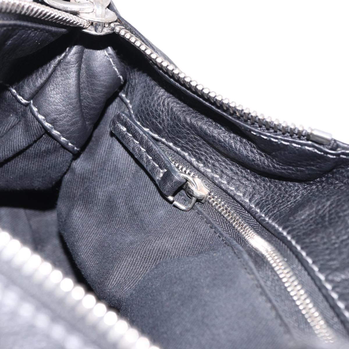 Chloe Paddington Hand Bag Leather Black Gold Auth SW2641M