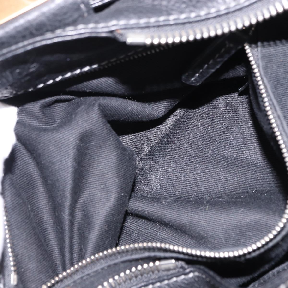 Chloe Paddington Hand Bag Leather Black Gold Auth SW2641M
