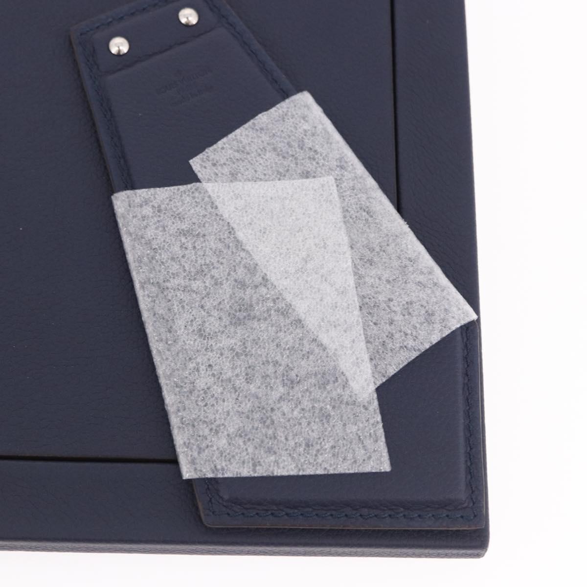 LOUIS VUITTON Cardul Photo Henri MM Photo Frame Leather Navy R98155 Auth SW2644M