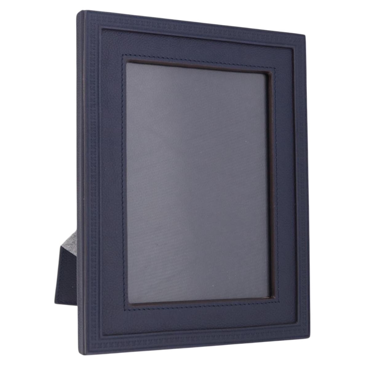 LOUIS VUITTON Cardul Photo Henri MM Photo Frame Leather Navy R98155 Auth SW2644M