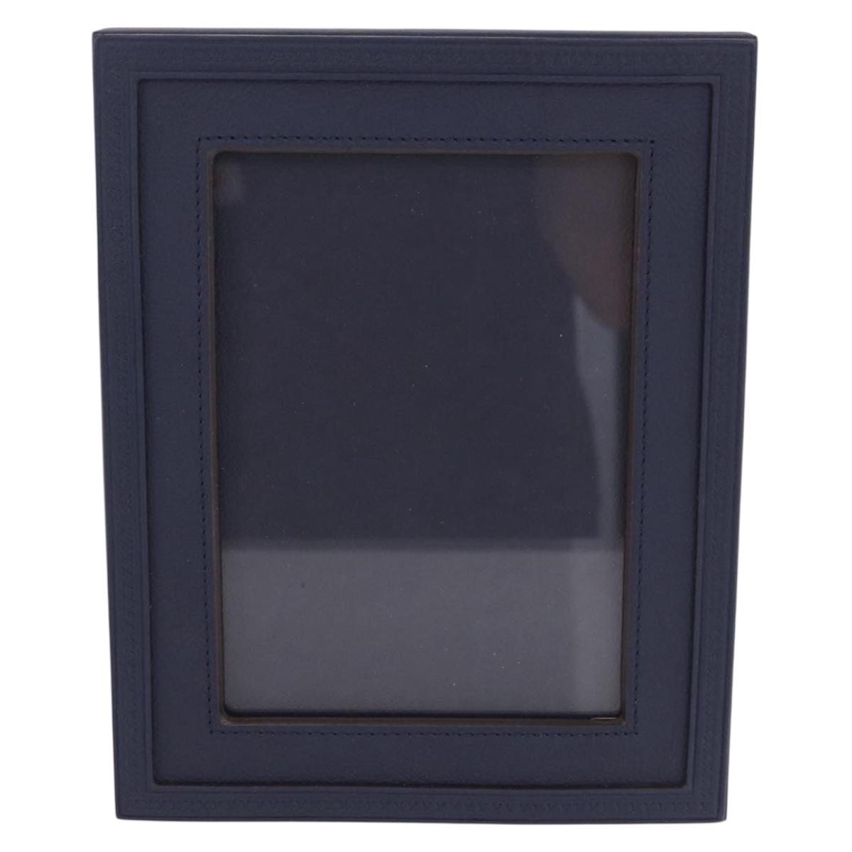 LOUIS VUITTON Cardul Photo Henri MM Photo Frame Leather Navy R98155 Auth SW2644M