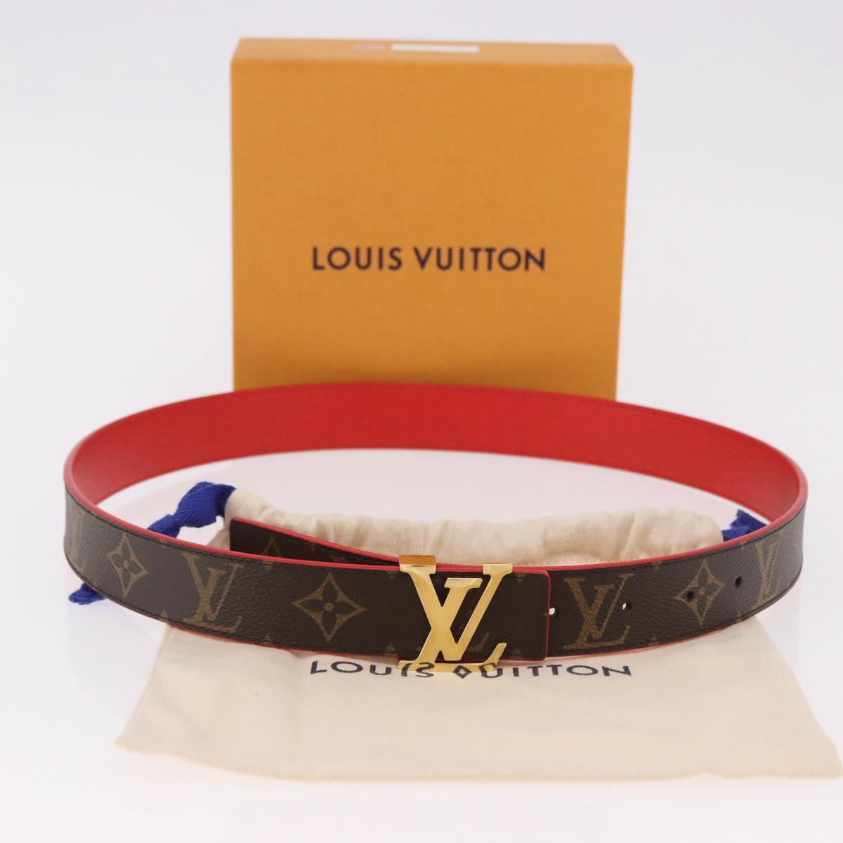 LOUIS VUITTON Monogram Ceinture LV Initials Belt Red LV Auth SW2645M