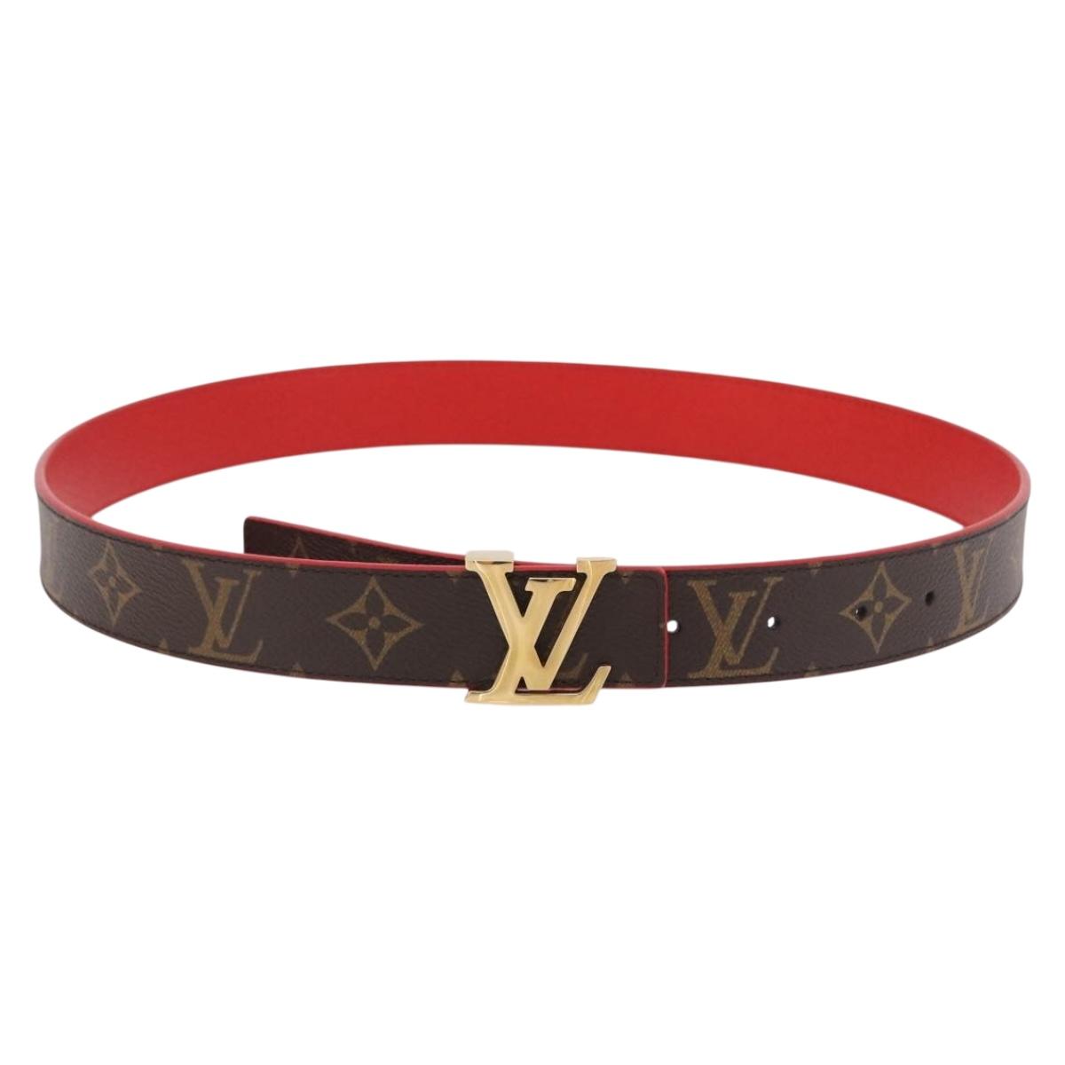 LOUIS VUITTON Monogram Ceinture LV Initials Belt Red LV Auth SW2645M