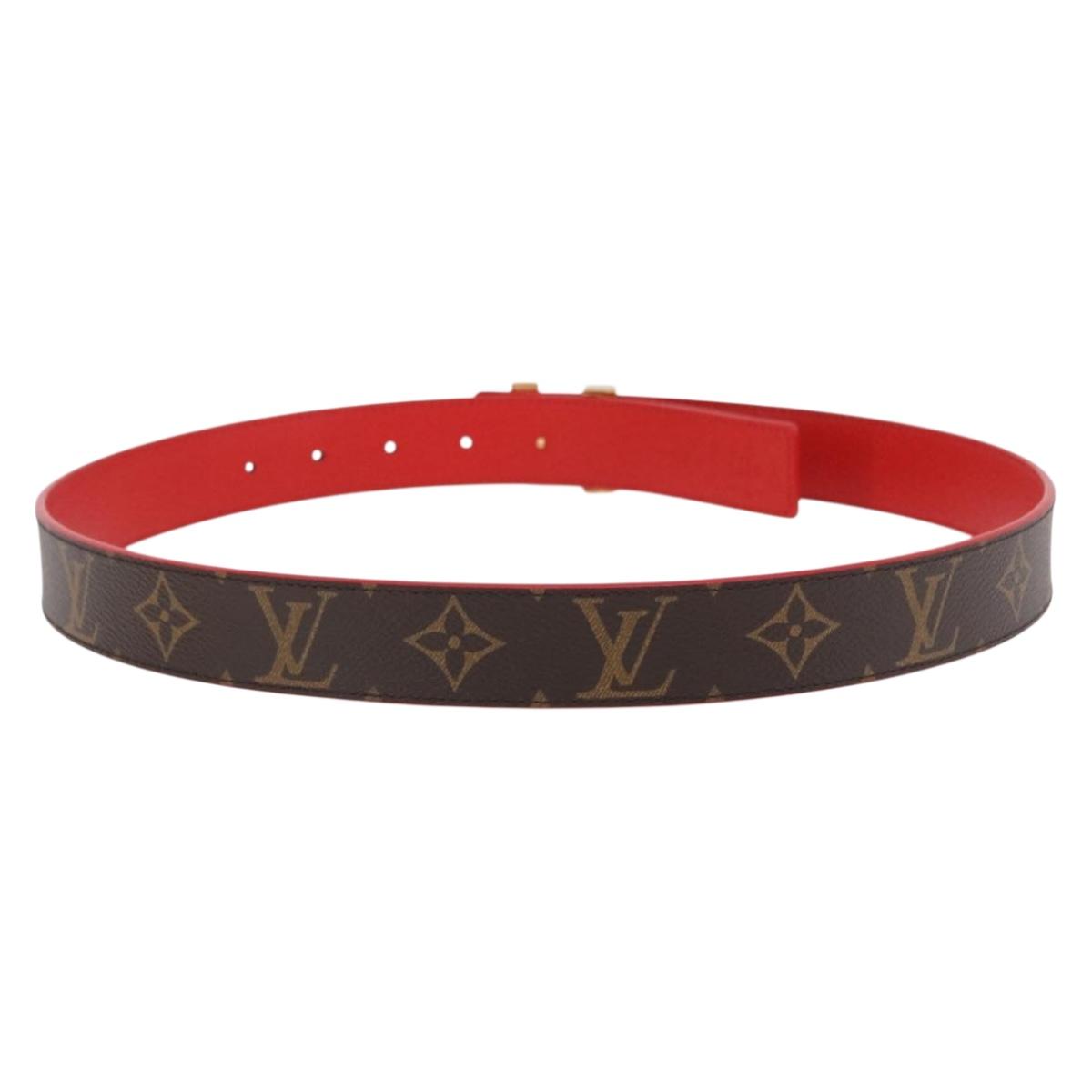 LOUIS VUITTON Monogram Ceinture LV Initials Belt Red LV Auth SW2645M