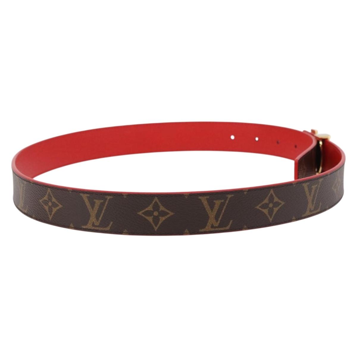 LOUIS VUITTON Monogram Ceinture LV Initials Belt Red LV Auth SW2645M