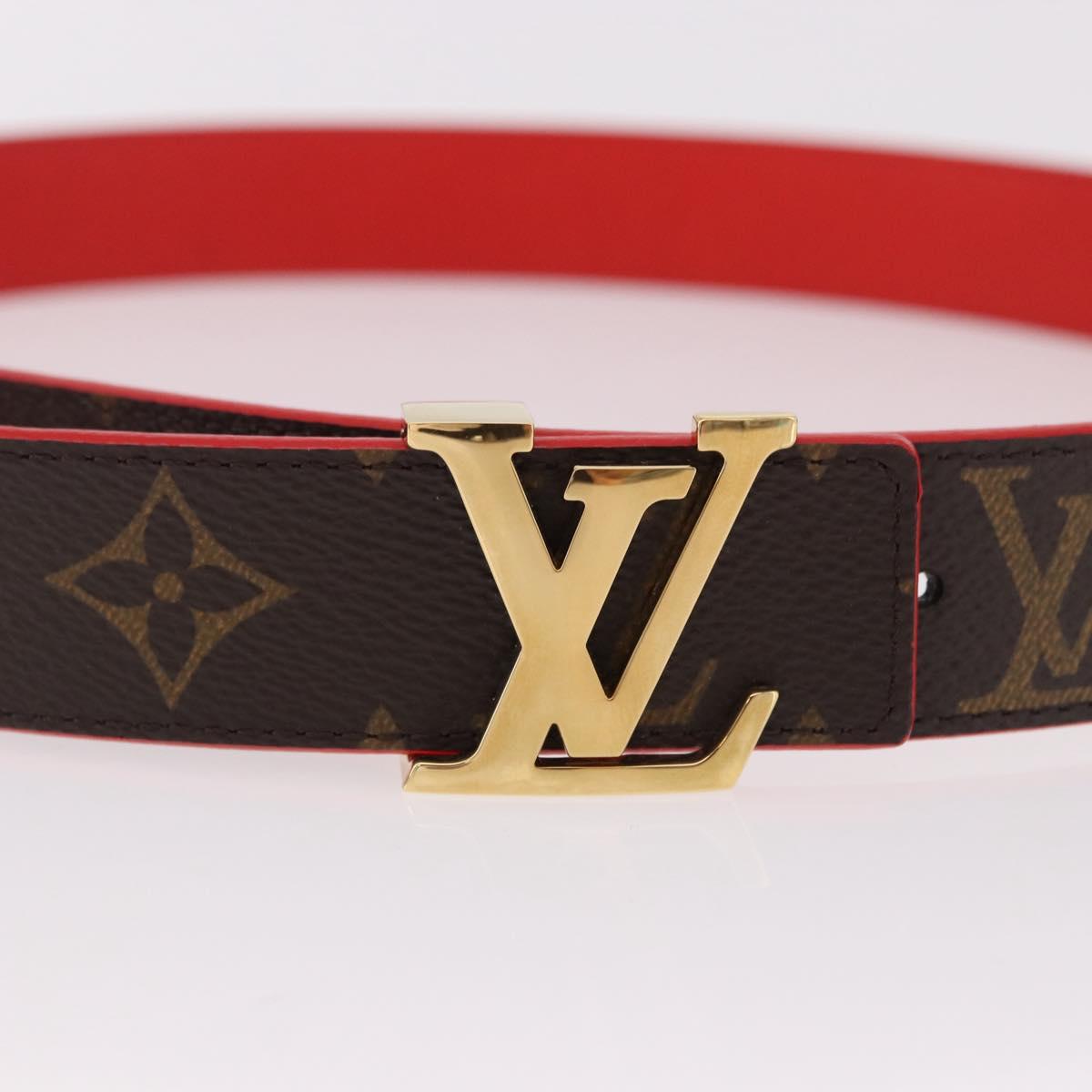 LOUIS VUITTON Monogram Ceinture LV Initials Belt Red LV Auth SW2645M
