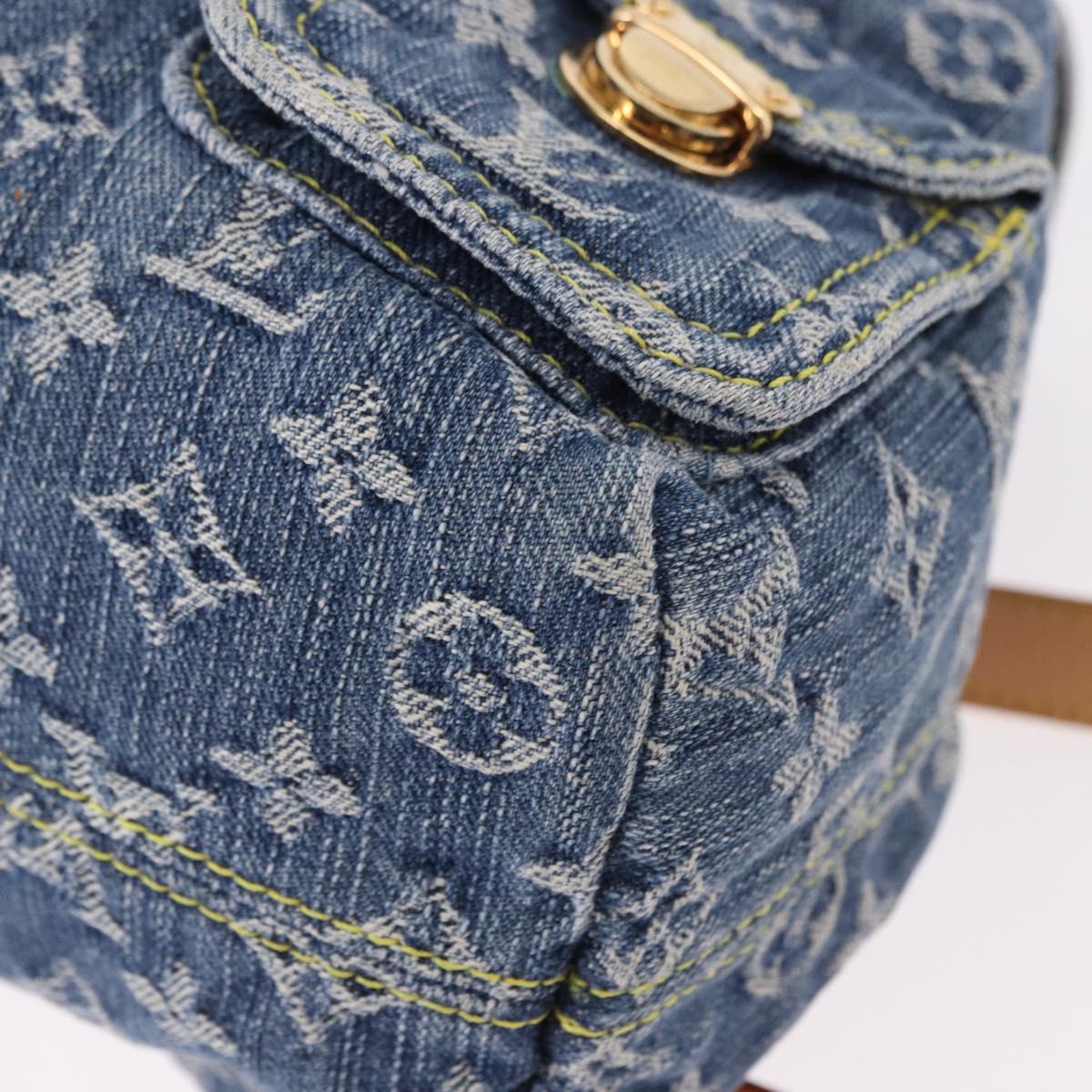 LOUIS VUITTON Monogram Denim Sac A Dos PM Backpack Blue LV Auth SW2648SM