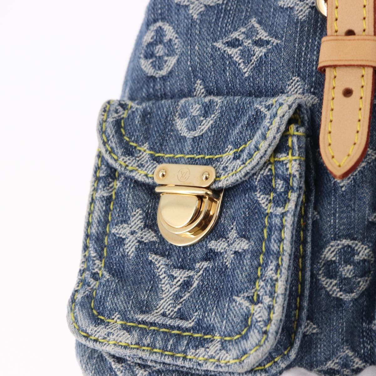 LOUIS VUITTON Monogram Denim Sac A Dos PM Backpack Blue LV Auth SW2648SM
