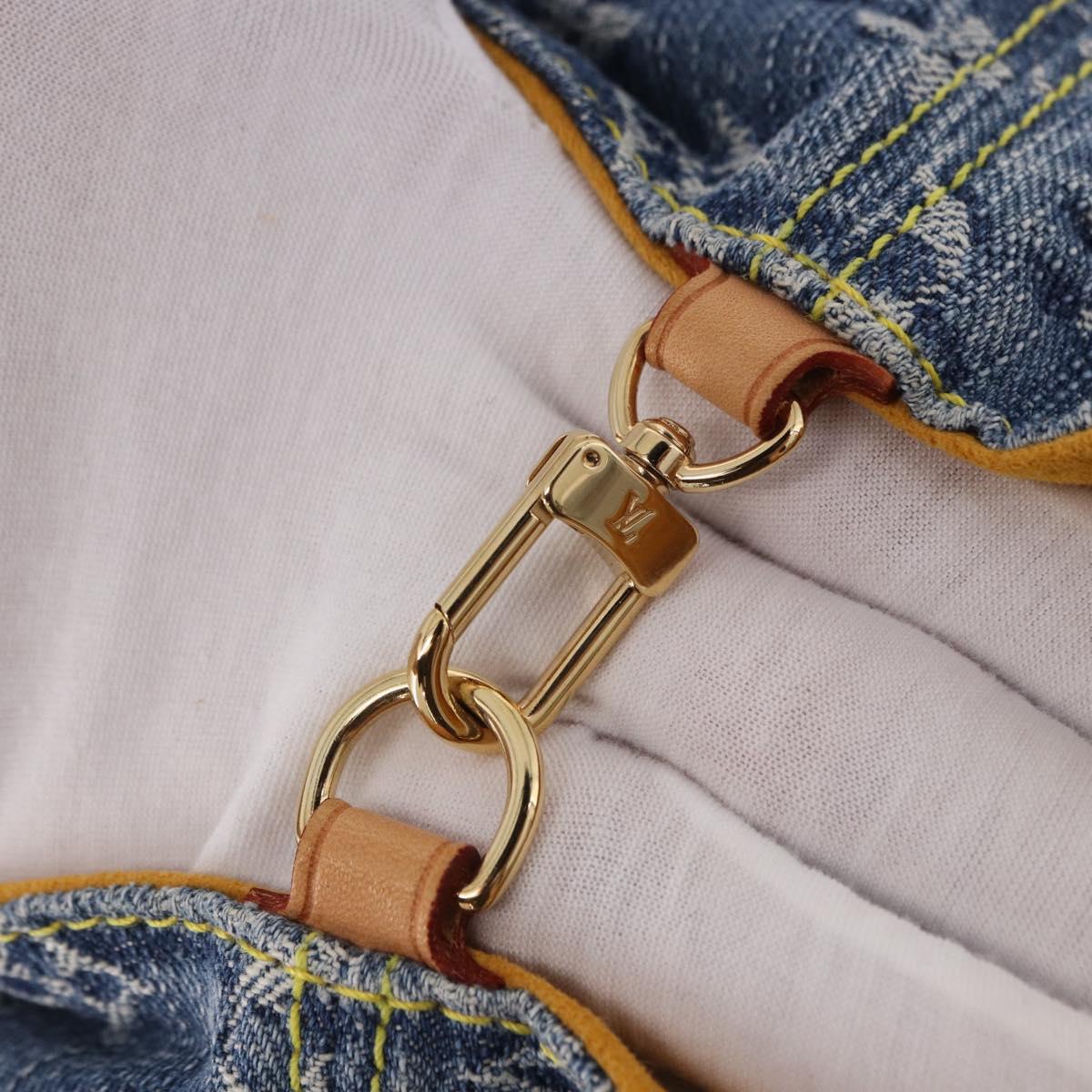 LOUIS VUITTON Monogram Denim Sac A Dos PM Backpack Blue LV Auth SW2648SM