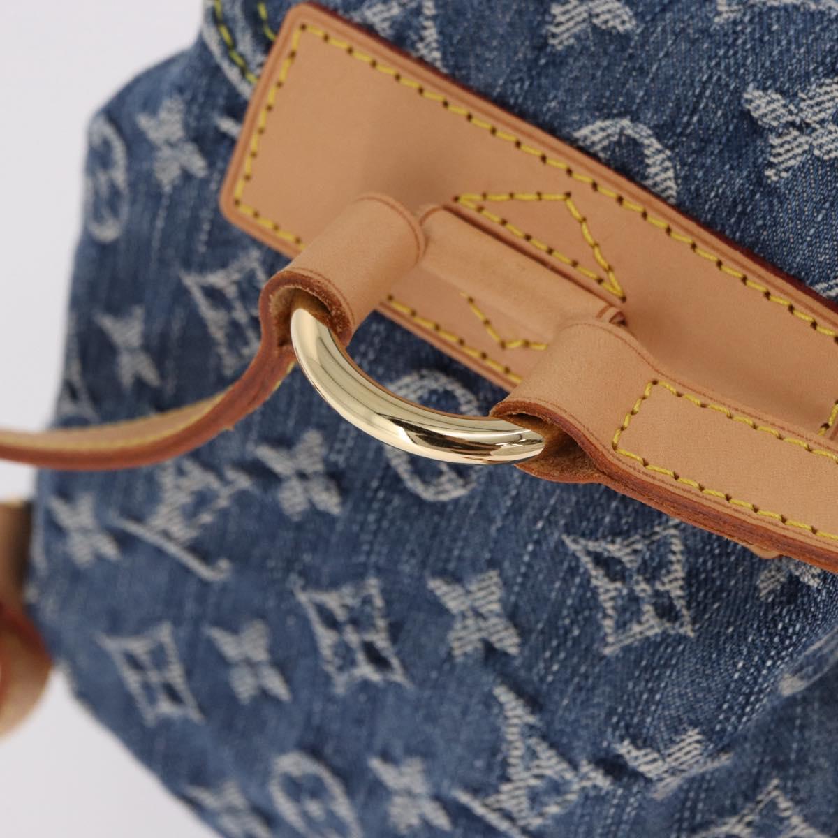 LOUIS VUITTON Monogram Denim Sac A Dos PM Backpack Blue LV Auth SW2648SM