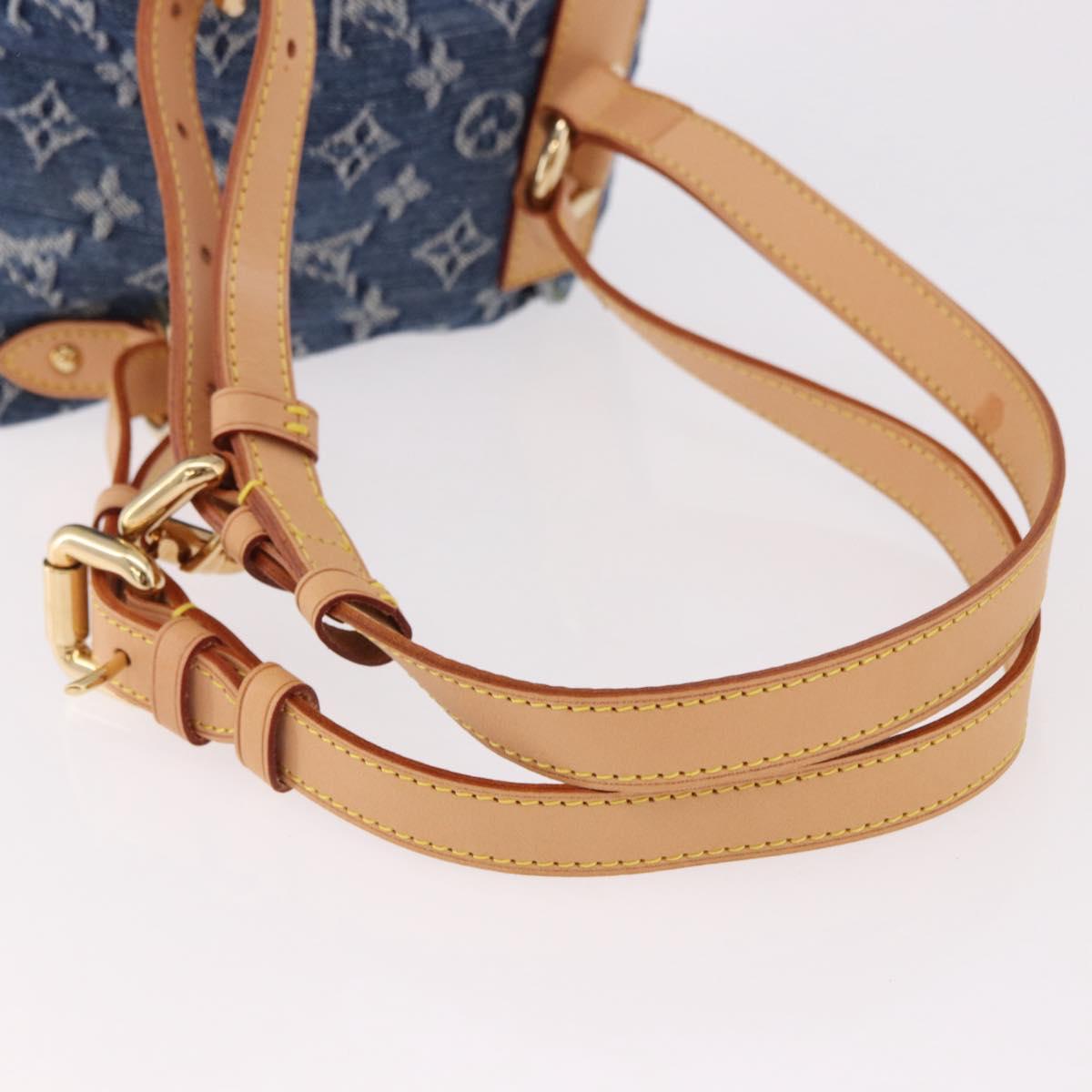 LOUIS VUITTON Monogram Denim Sac A Dos PM Backpack Blue LV Auth SW2648SM