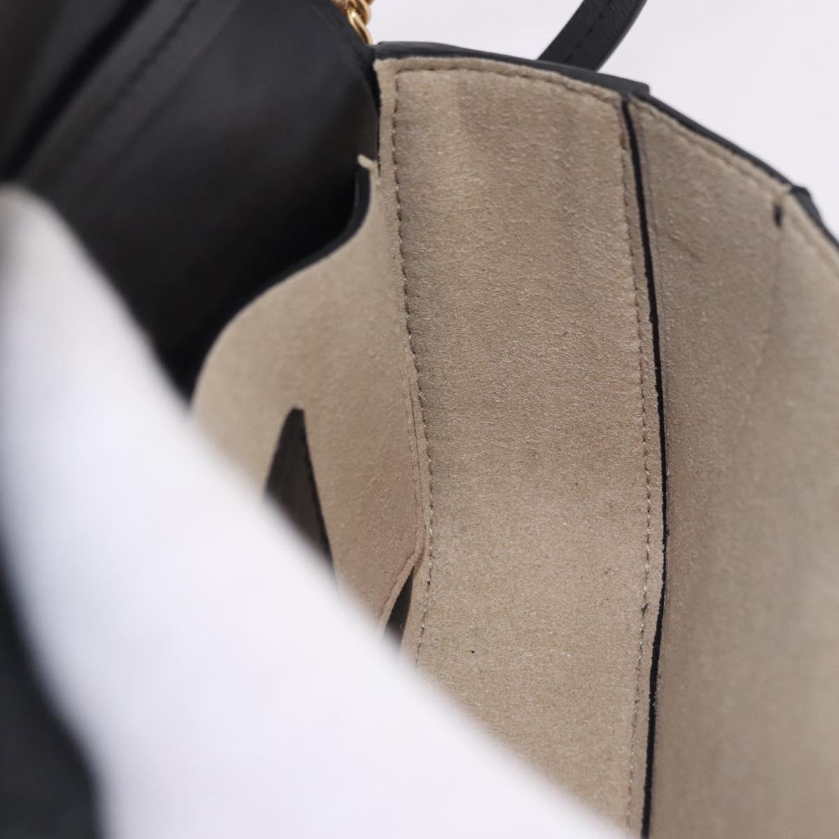 GIVENCHY Chain Shoulder Bag Leather Black Gold Auth SW2652M