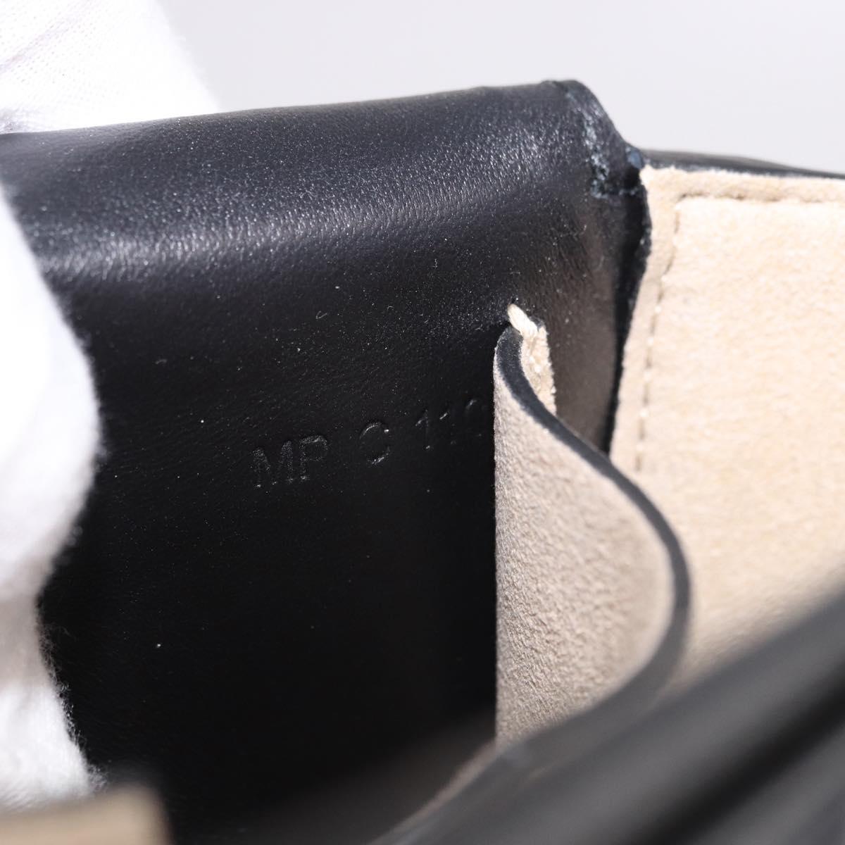 GIVENCHY Chain Shoulder Bag Leather Black Gold Auth SW2652M