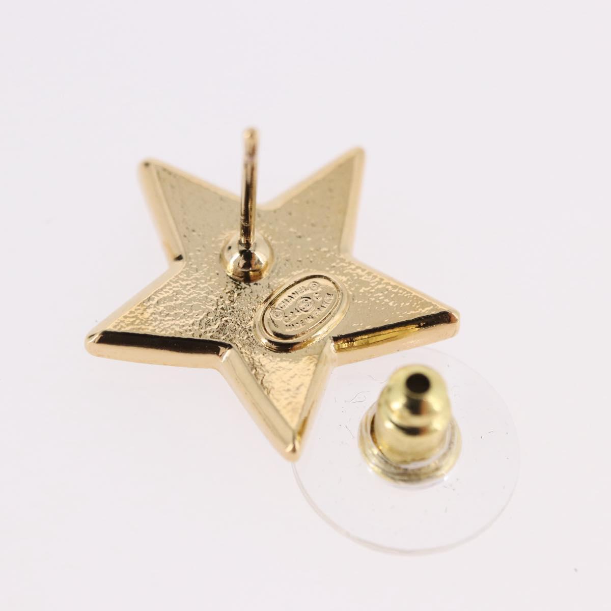 CHANEL Star Coco Mark Pierce Metal Gold Tone CC Auth SW2654SAM