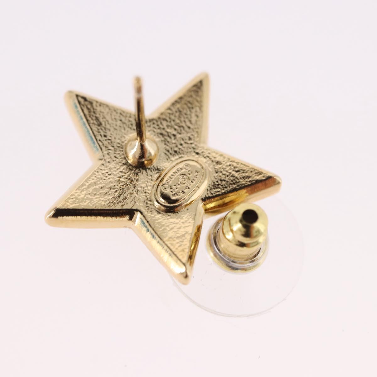 CHANEL Star Coco Mark Pierce Metal Gold Tone CC Auth SW2654SAM