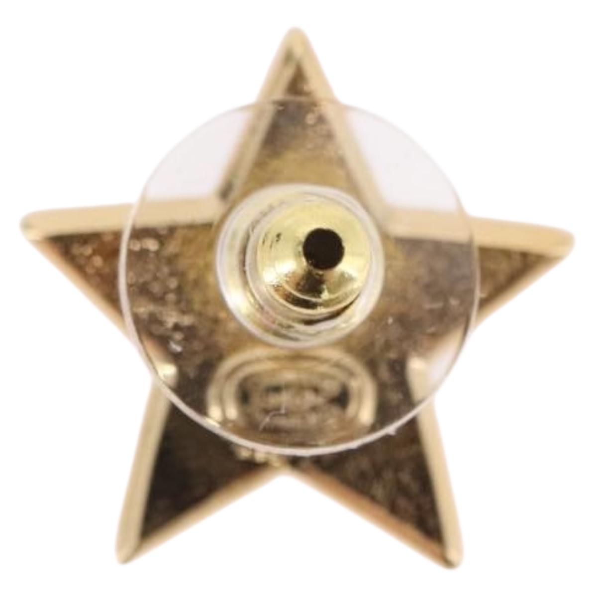 CHANEL Star Coco Mark Pierce Metal Gold Tone CC Auth SW2654SAM