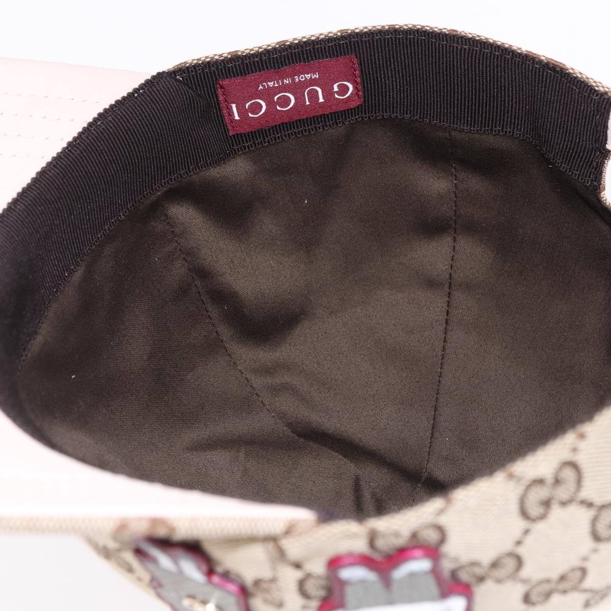 GUCCI GG Canvas Yuko Higuchi Baseball Cap Beige Pink Auth SW2657SM
