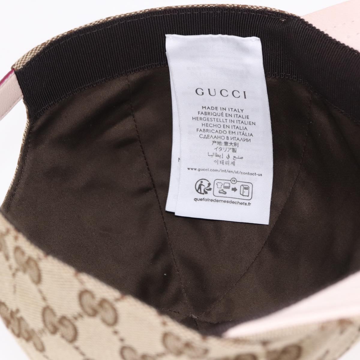 GUCCI GG Canvas Yuko Higuchi Baseball Cap Beige Pink Auth SW2657SM