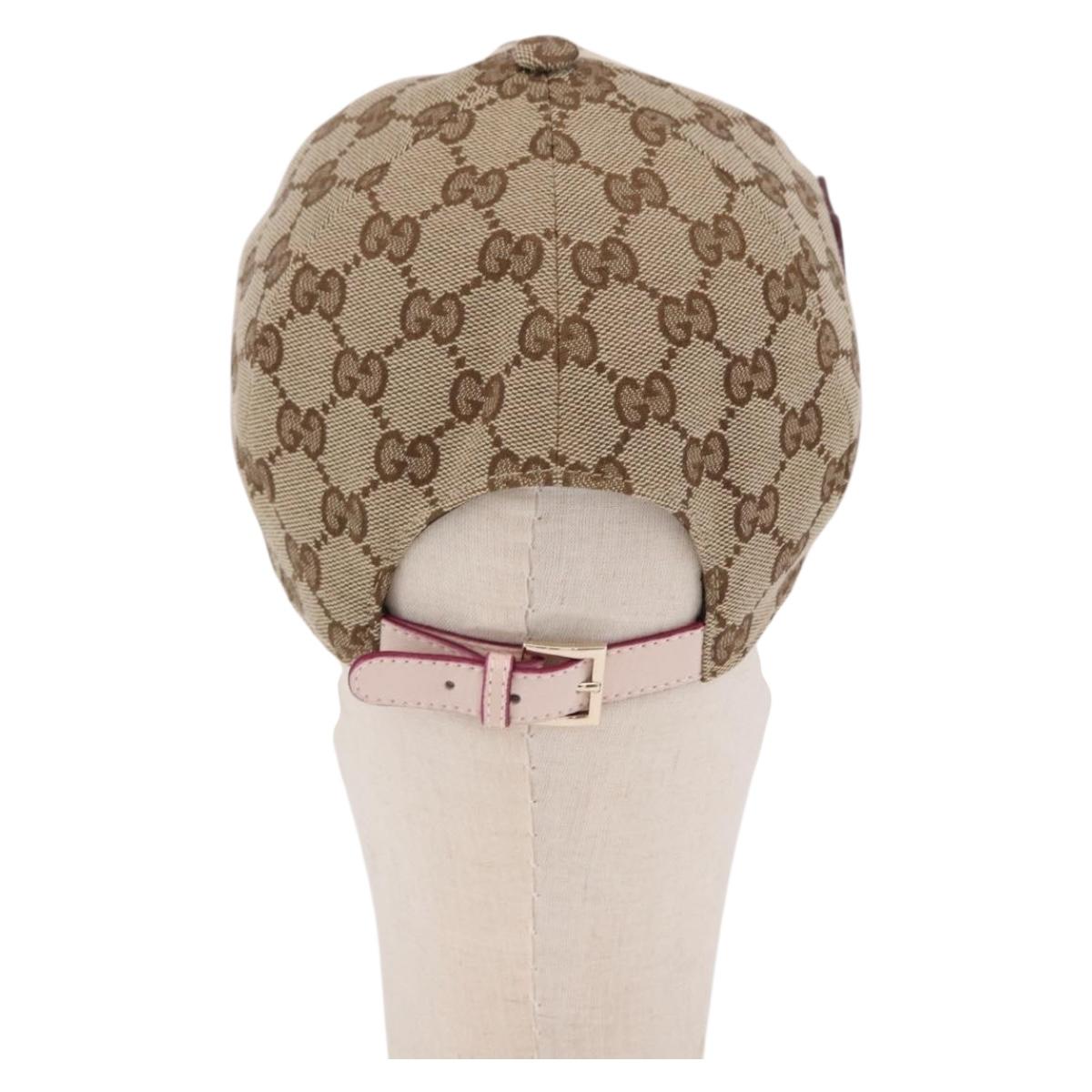GUCCI GG Canvas Yuko Higuchi Baseball Cap Beige Pink Auth SW2657SM