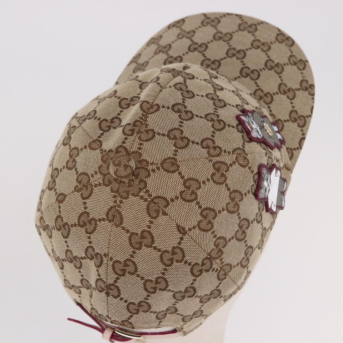 GUCCI GG Canvas Yuko Higuchi Baseball Cap Beige Pink Auth SW2657SM