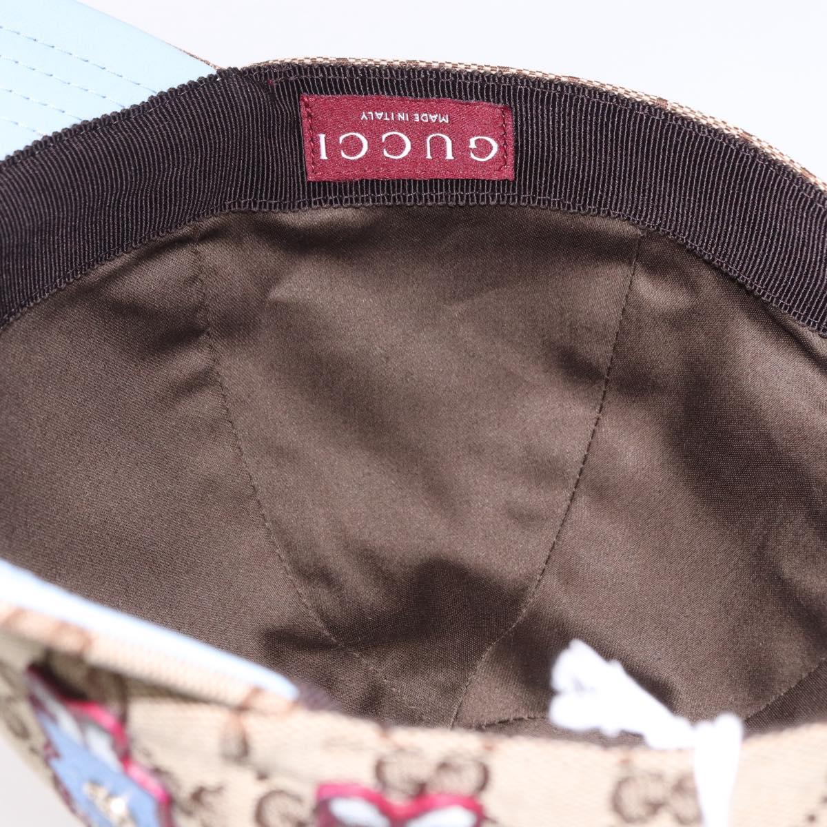 GUCCI GG Canvas Yuko Higuchi Baseball Cap Beige Light Blue Auth SW2658SM