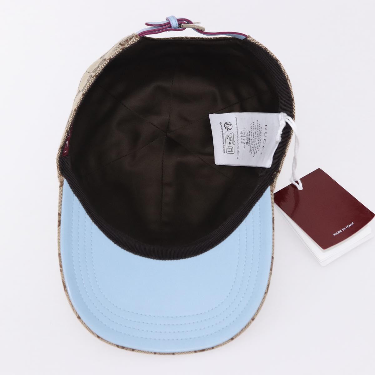 GUCCI GG Canvas Yuko Higuchi Baseball Cap Beige Light Blue Auth SW2658SM