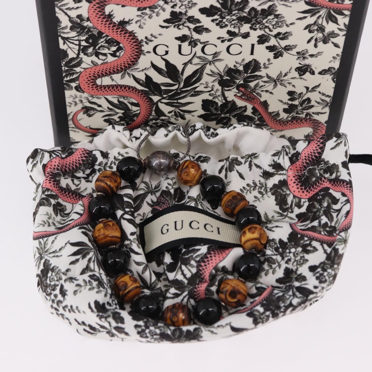 GUCCI Beads Bracelet Metal Multicolor Silver Auth SW2659M