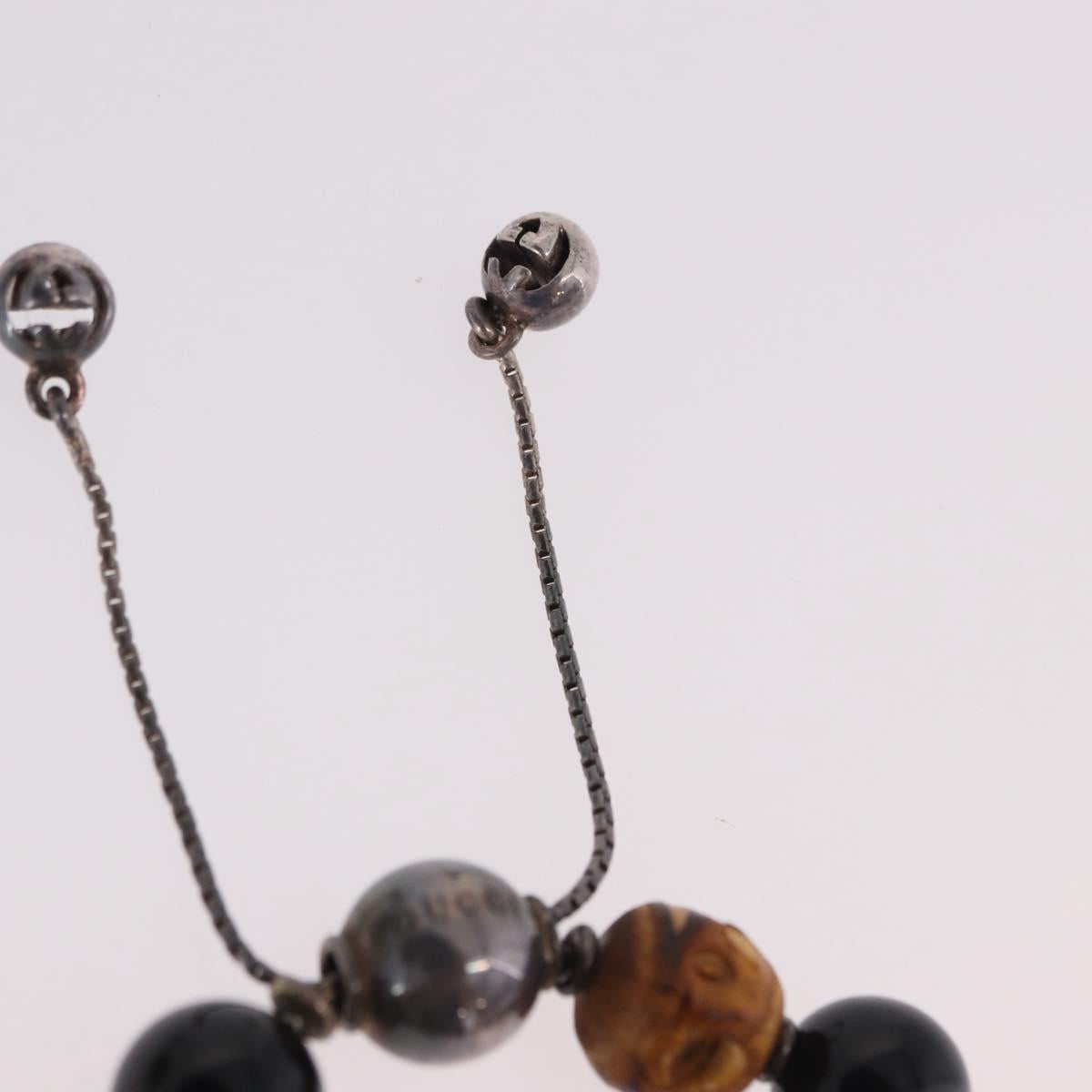 GUCCI Beads Bracelet Metal Multicolor Silver Auth SW2659M