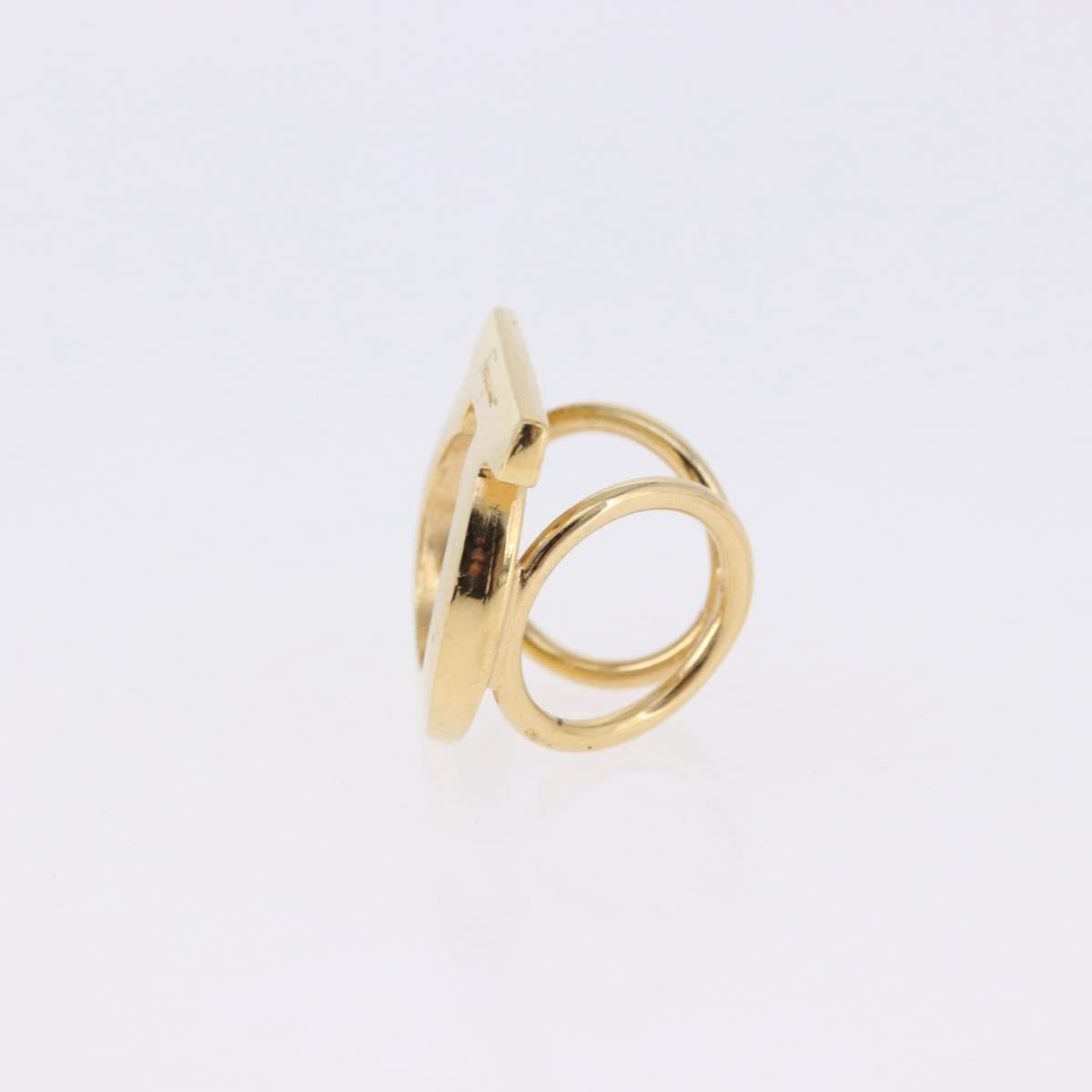Salvatore Ferragamo Pierce Brooch Ring Metal 5 Set Gold Silver Auth SW2660