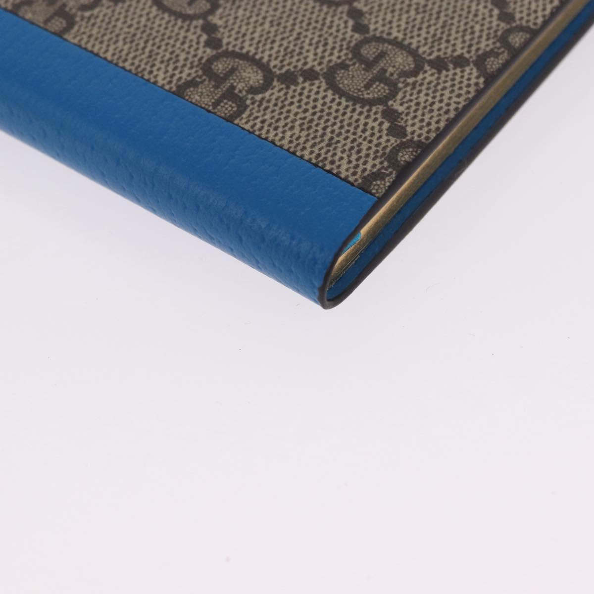 GUCCI GG Supreme Disney Donald Duck Note Book Leather Beige Blue Auth SW2661M