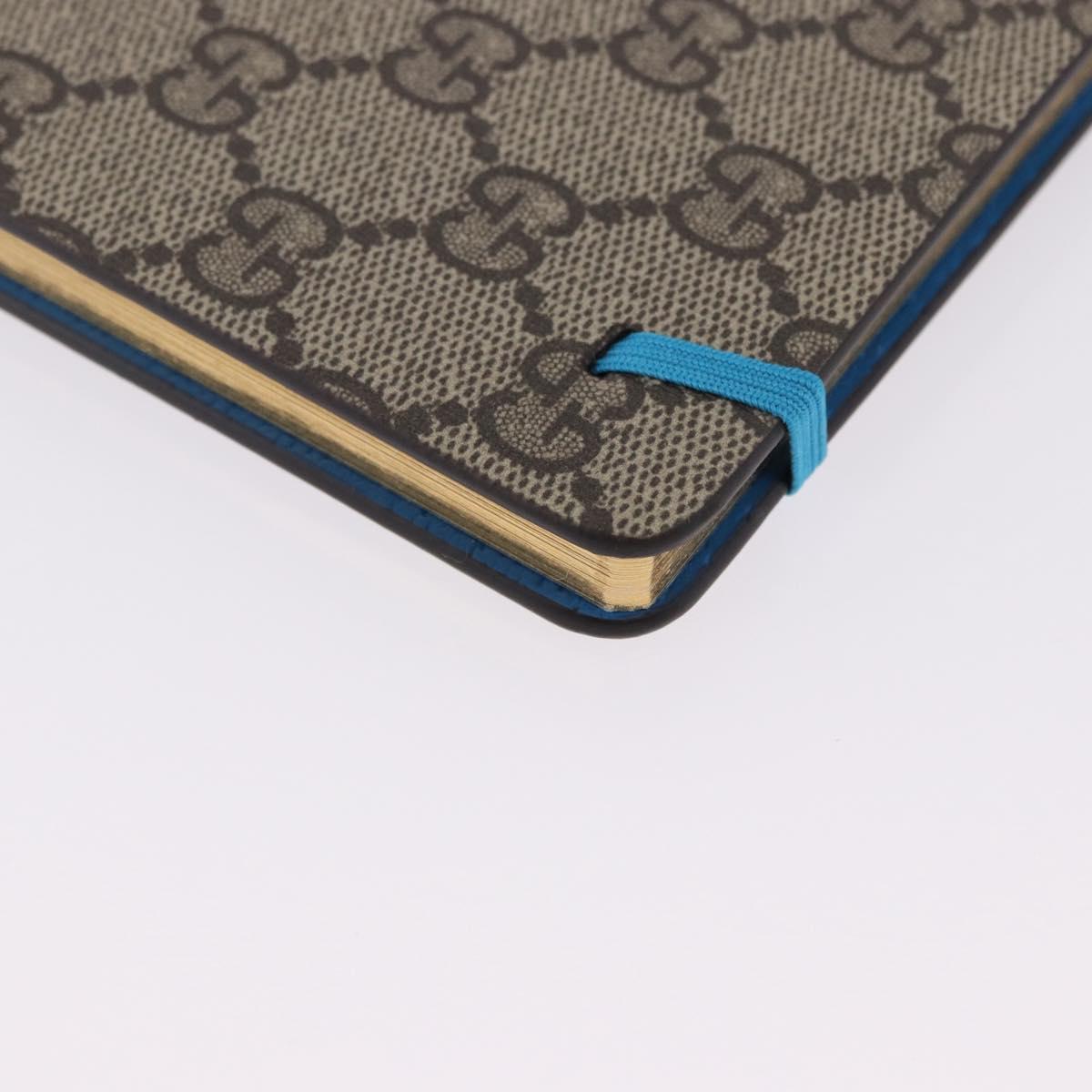 GUCCI GG Supreme Disney Donald Duck Note Book Leather Beige Blue Auth SW2662M