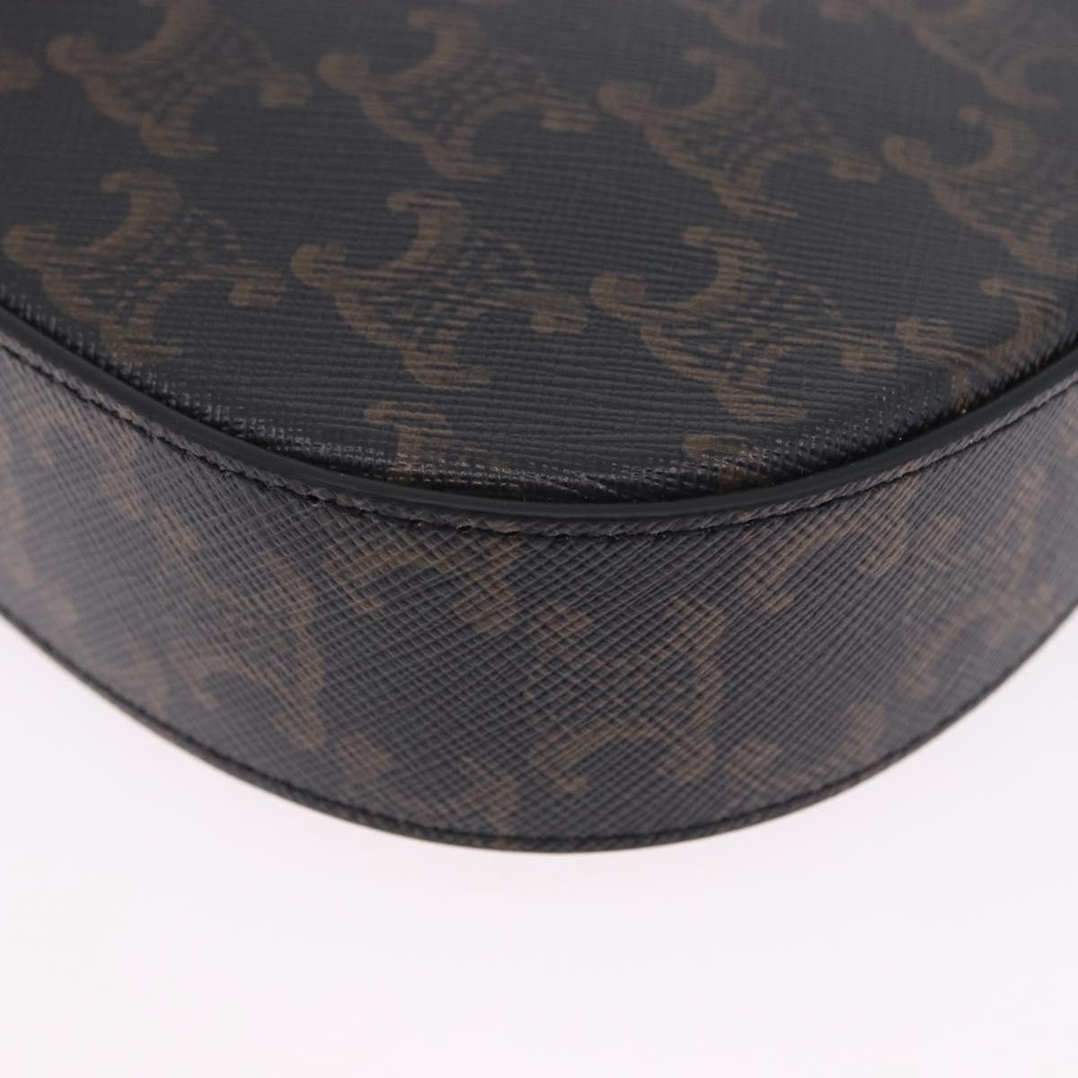 CELINE Triomphe Medium Tilley Bag Shoulder Bag PVC Black Auth SW2664SAM