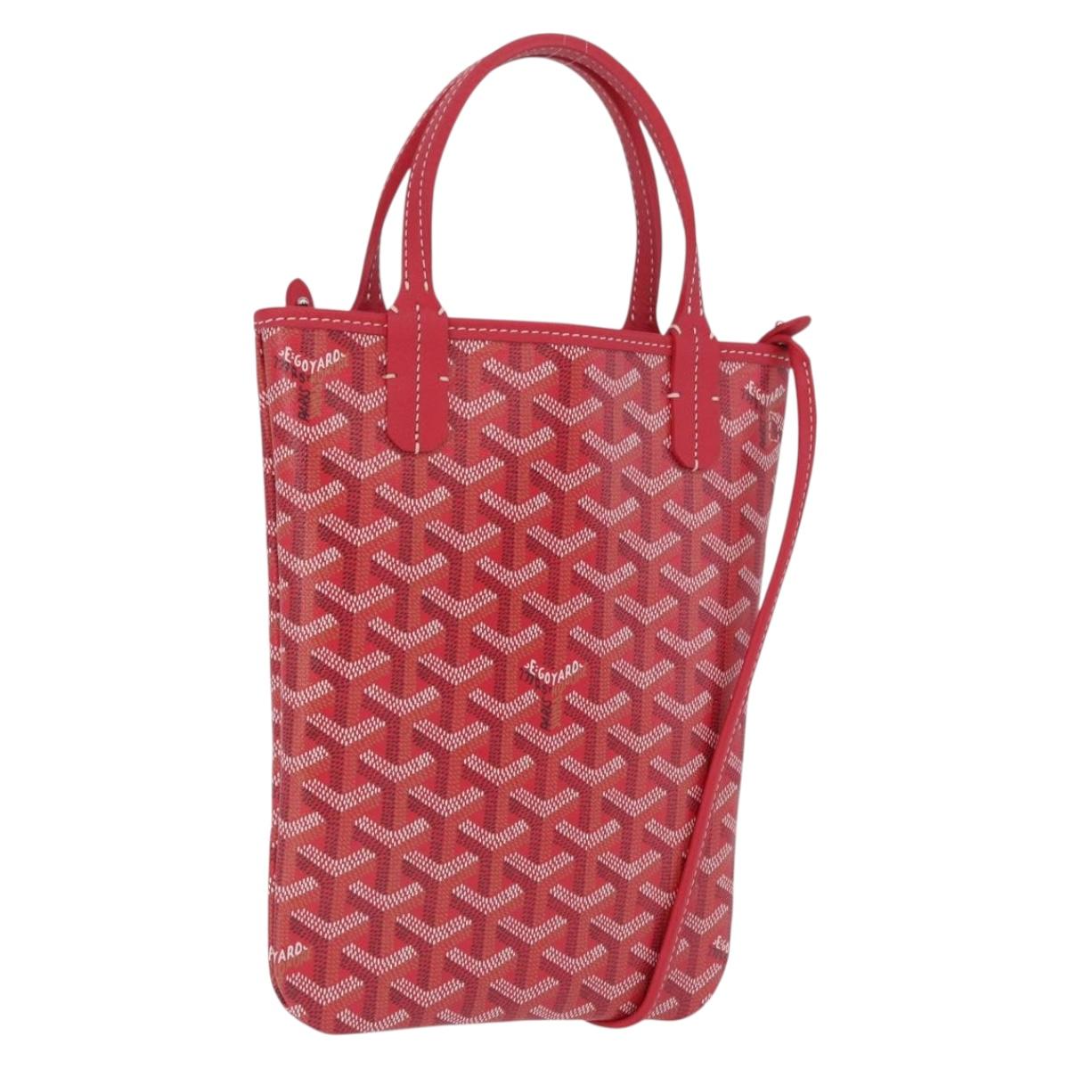 GOYARD Herringbone 2025 Only Poitiers Bag Bag PVC 2way Red Auth SW2665SM