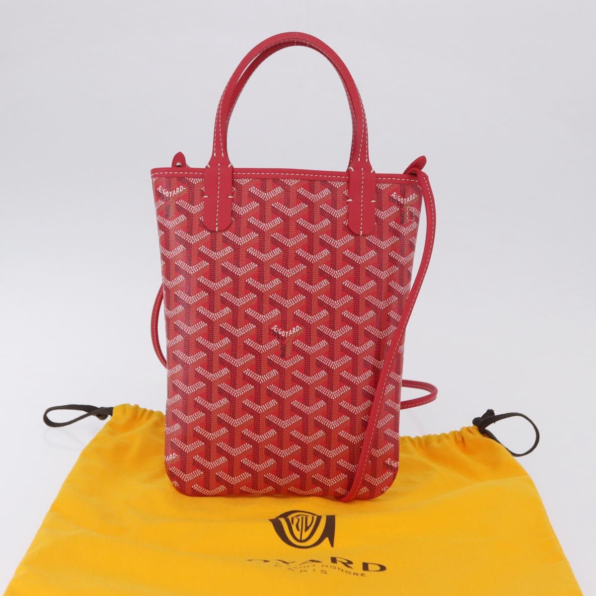 GOYARD Herringbone 2025 Only Poitiers Bag Bag PVC 2way Red Auth SW2665SM