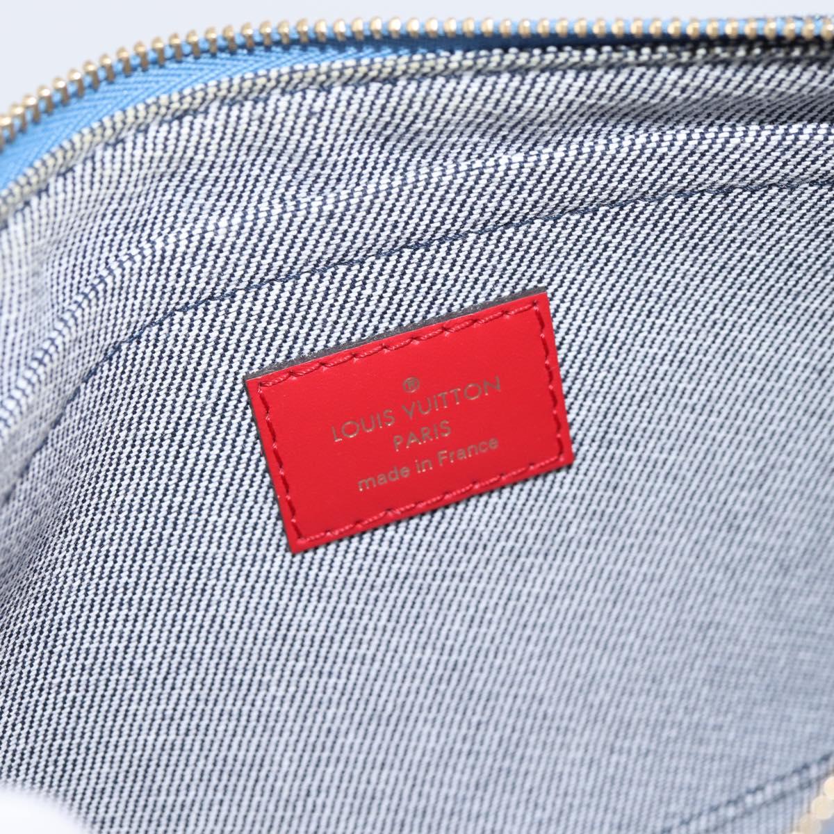 LOUIS VUITTON Monogram Denim Neverfull MM Tote Bag Blue M44981 LV Auth SW2668SM