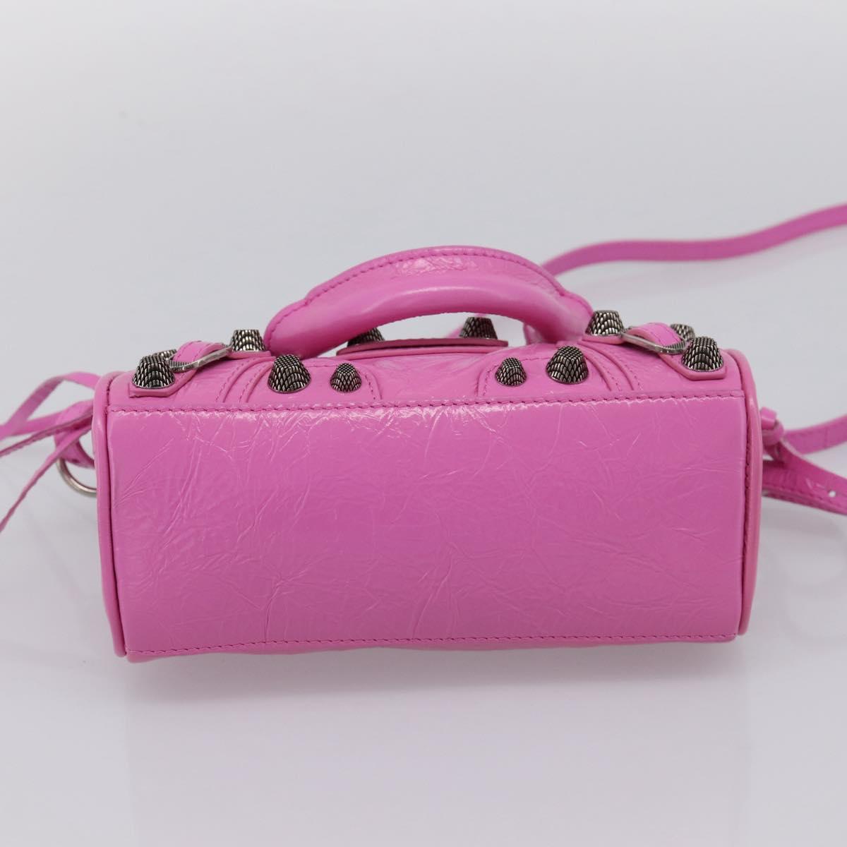 BALENCIAGA Le Cagole Nano Duffel Bag Leather 2way Pink 792599 Auth SW2670SAM