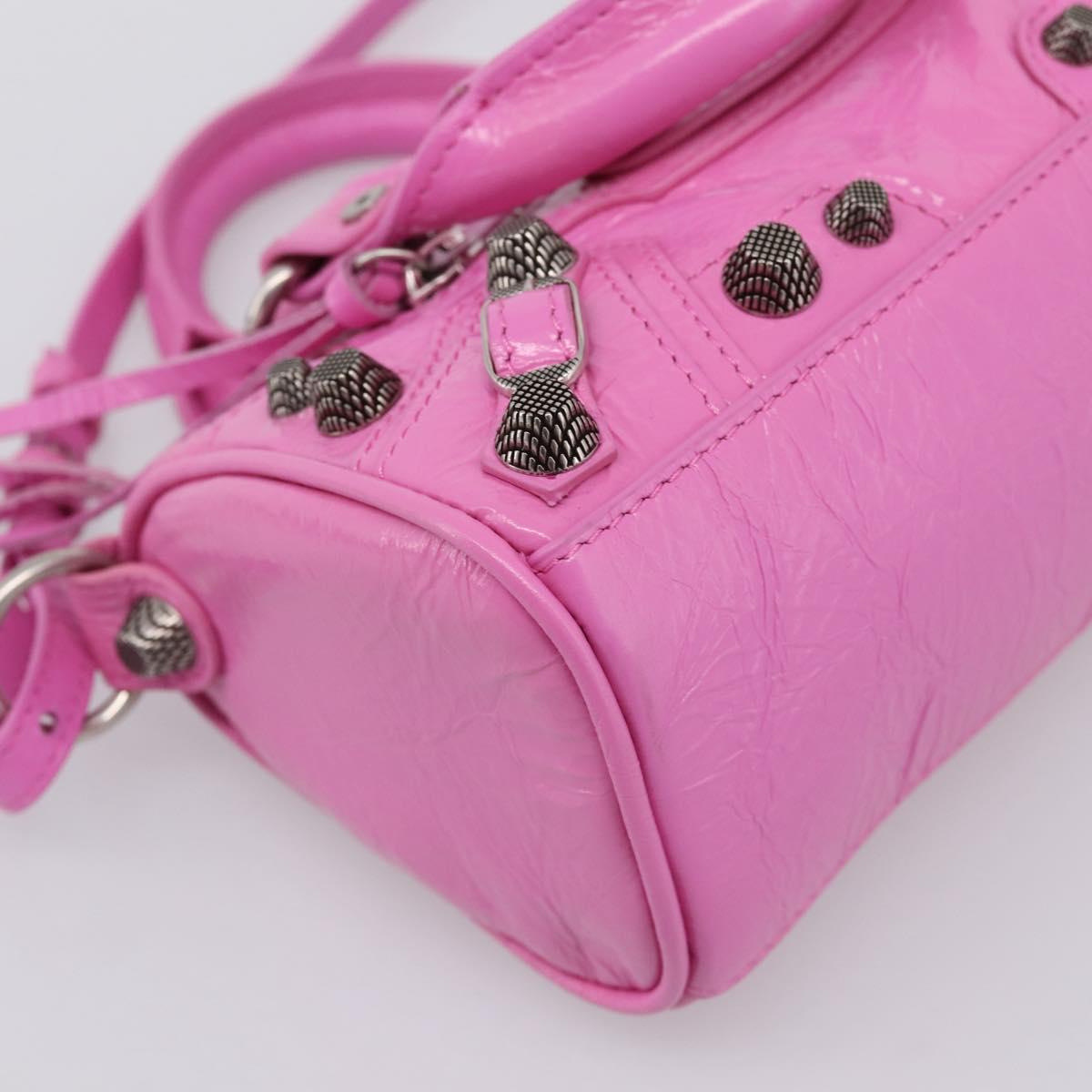 BALENCIAGA Le Cagole Nano Duffel Bag Leather 2way Pink 792599 Auth SW2670SAM
