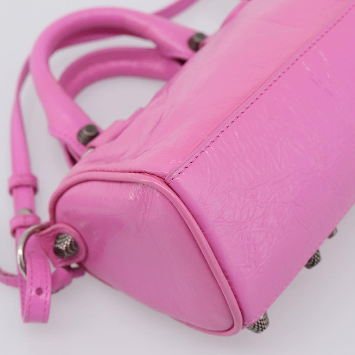 BALENCIAGA Le Cagole Nano Duffel Bag Leather 2way Pink 792599 Auth SW2670SAM