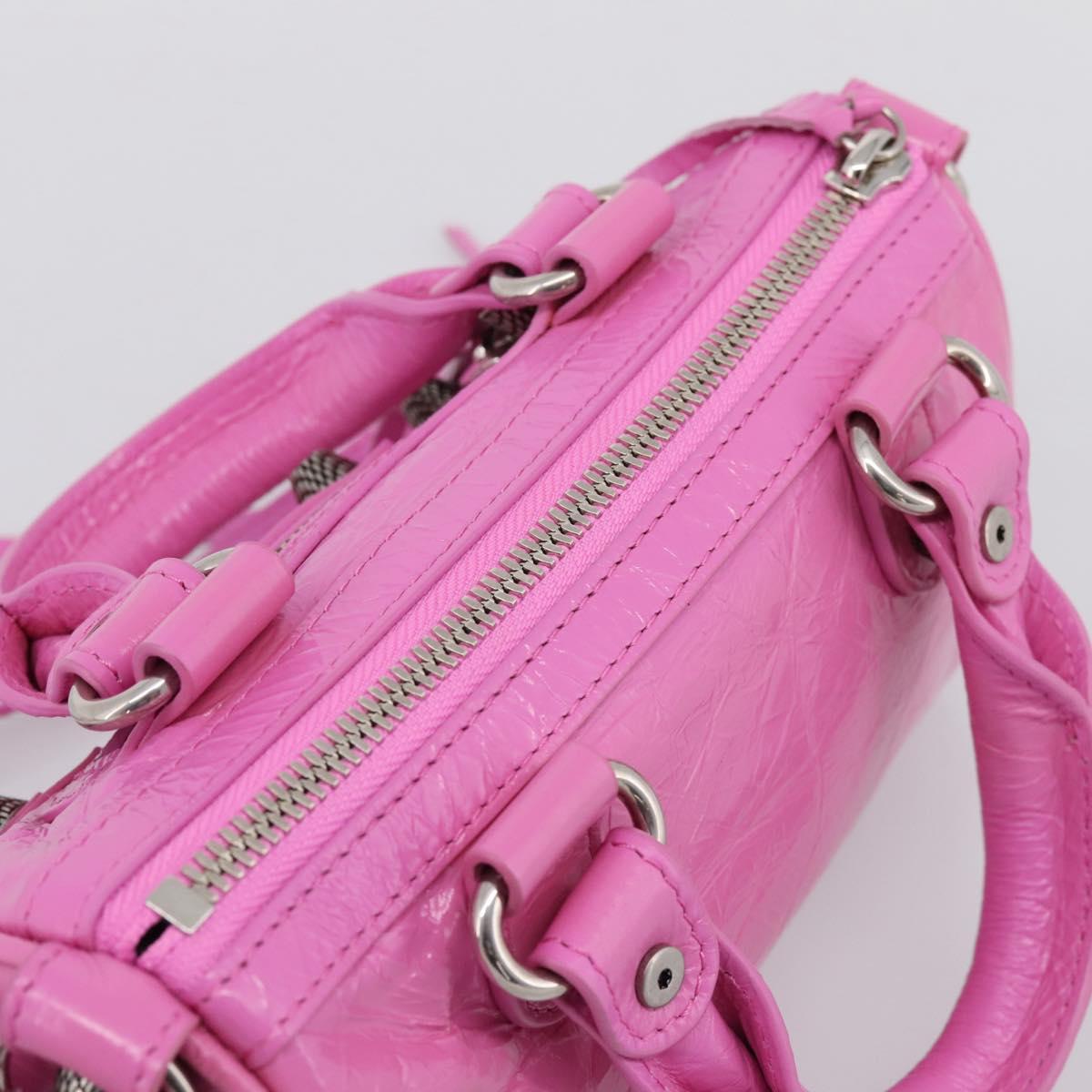 BALENCIAGA Le Cagole Nano Duffel Bag Leather 2way Pink 792599 Auth SW2670SAM