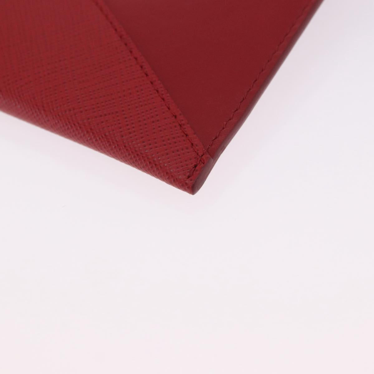 PRADA Chain Wallet Pouch Safifano Red Gold Tone Auth SW2674V