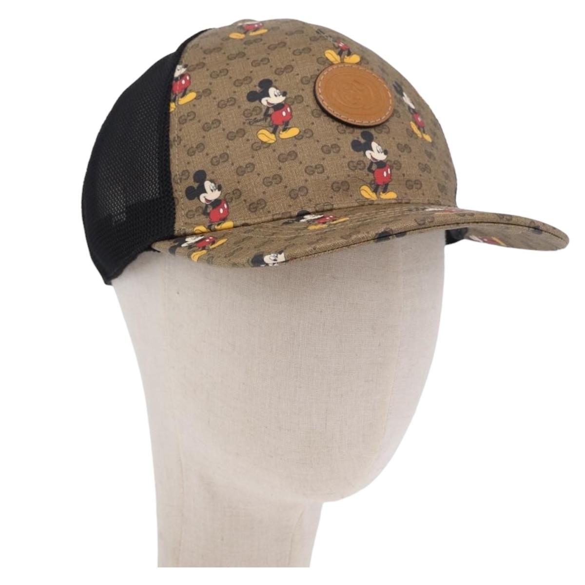 GUCCI Disney MicroGG Supreme Baseball Cap PVC Beige 602979 Auth SW2676SAM