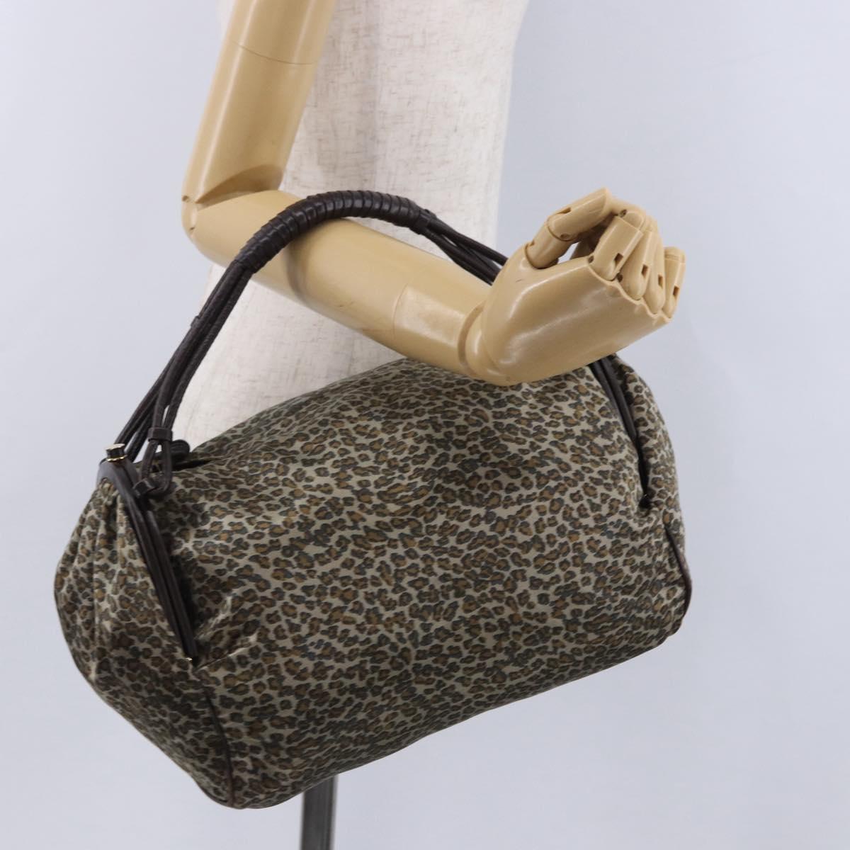 BOTTEGAVENETA Shoulder Bag Satin Brown Gold Tone Auth SW2678V