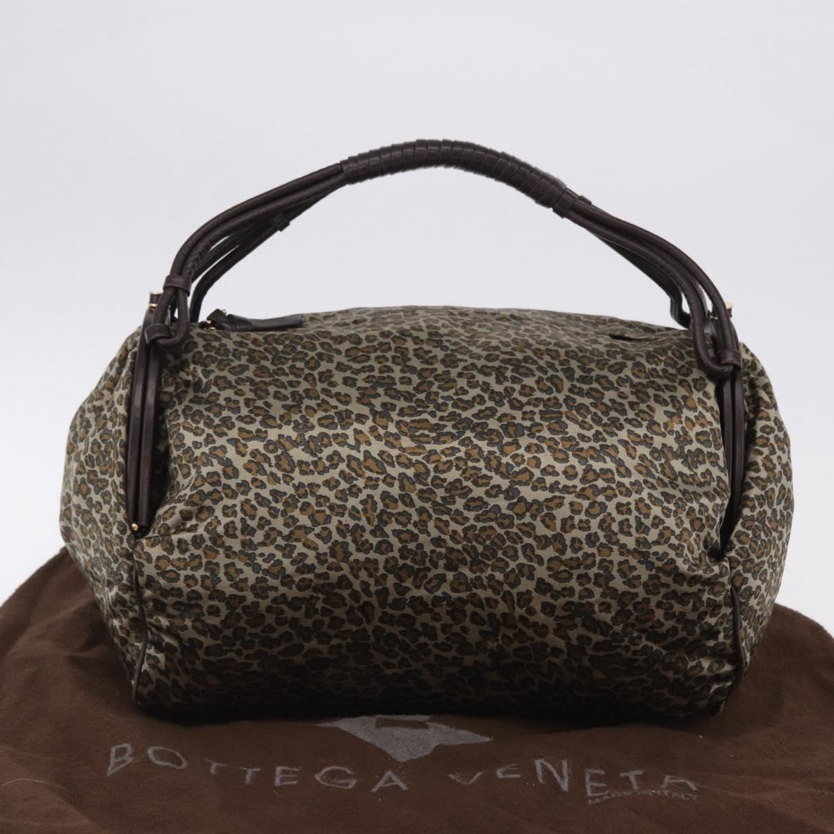 BOTTEGAVENETA Shoulder Bag Satin Brown Gold Tone Auth SW2678V