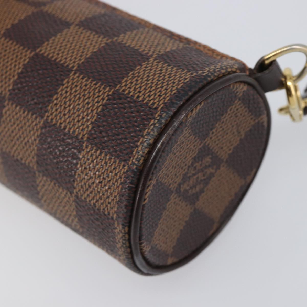 LOUIS VUITTON Damier Ebene Papillon Pouch LV Auth SW2679