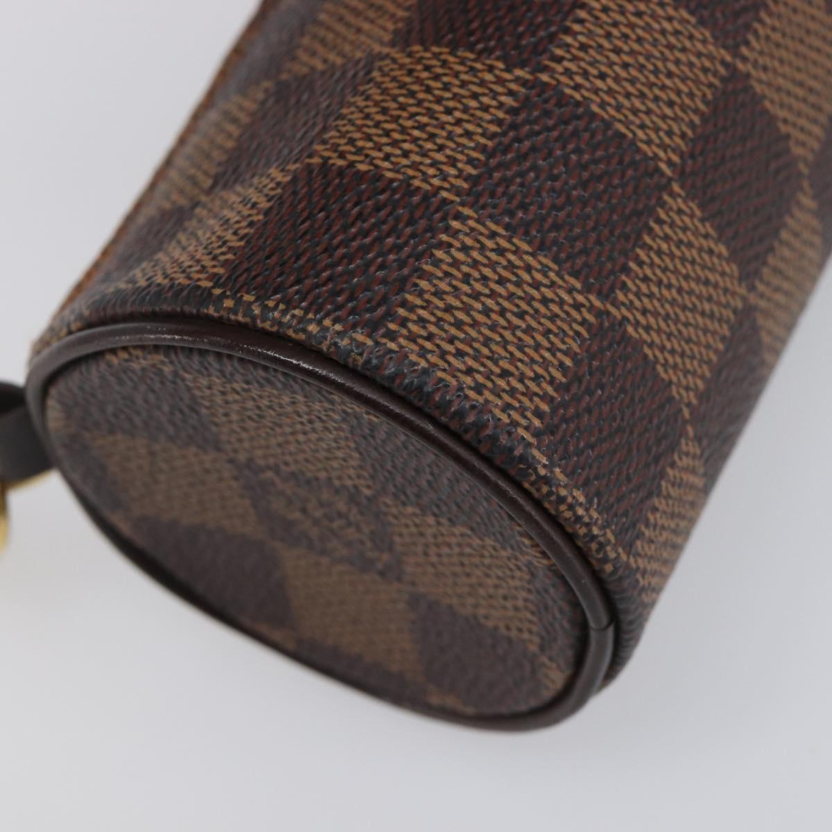 LOUIS VUITTON Damier Ebene Papillon Pouch LV Auth SW2679